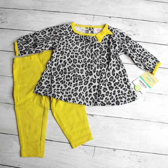 Carter's Baby Girl Pants Tunic Top Outfit Size 3 Months 2 Pc Set - Picture 1 of 4